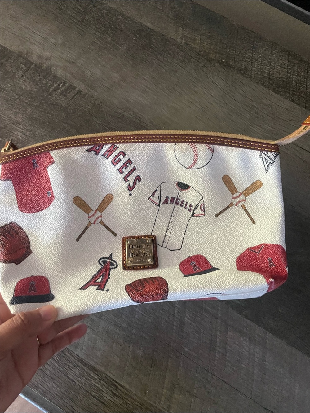 Dooney & Bourke Los Angeles Angels White‎ Red Player Pouch